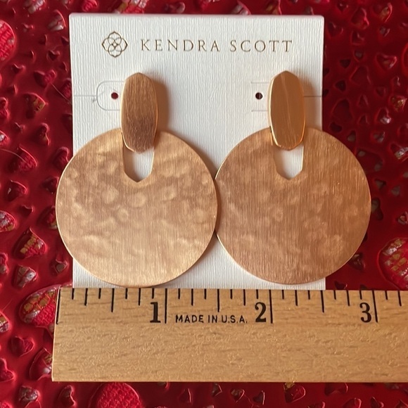 Brand New Kendra Scott Didi Statement Earrings 14k Rose Gold Plated Over Brass - Picture 9 of 10